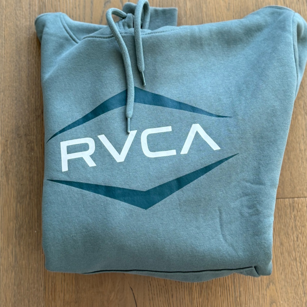 New mens RVCA green hoodie